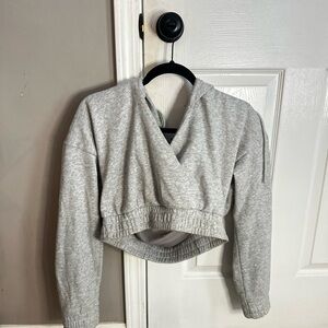 Gray Cropped Hoodie from Jluxlabel.
